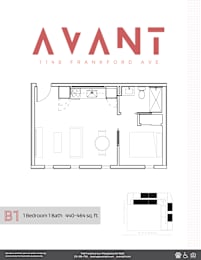 1 bed, 1 bath, 440 sqft, $1,475