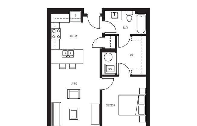 1 bed, 1 bath, 650 sqft, $2,058