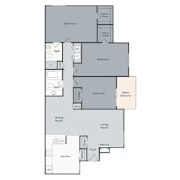 3 beds, 2 baths, 1,355 sqft, $995