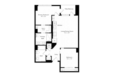 2 beds, 2 baths, 968 sqft, $3,532