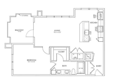 1 bed, 1 bath, 782 sqft, $1,414