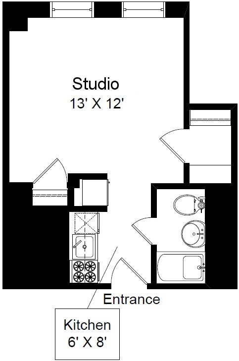 Studio, 1 bath, 320 sqft, $1,155