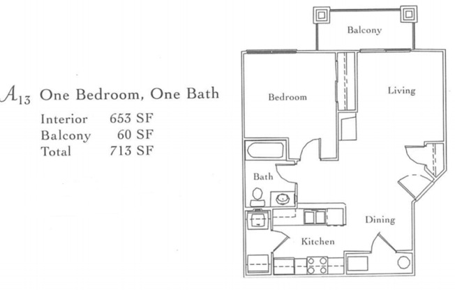 1 bed, 1 bath, 653 sqft, $1,550, Unit J203