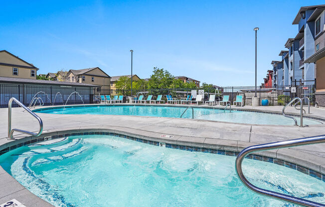 our apartments have a resort style pool and spa