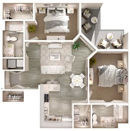 2 beds, 2 baths, 1,013 sqft, $1,758