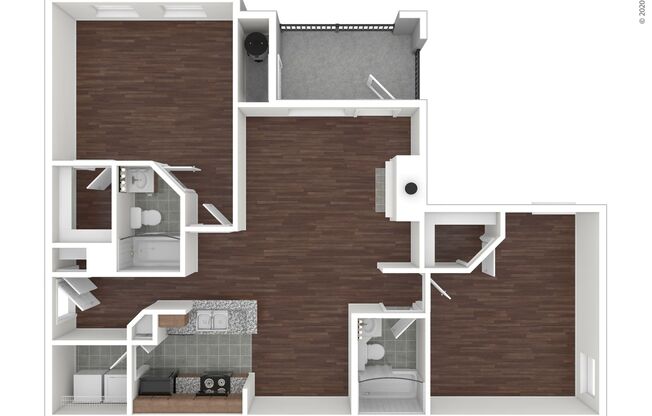 2 beds, 2 baths, 1,100 sqft, $1,449