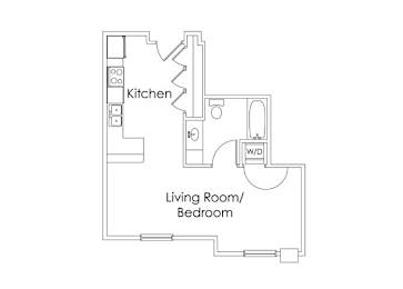 Studio, 1 bath, 575 sqft, $1,399