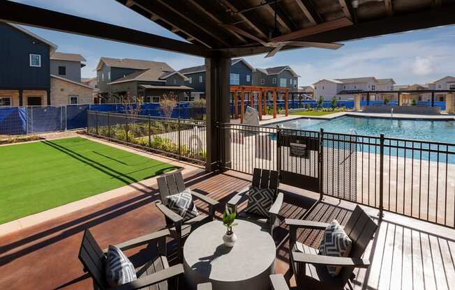 take a look at our patio and pool area at our apartments