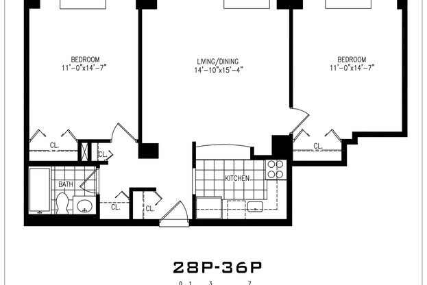 2 beds, 1 bath, $5,900, Unit 30P