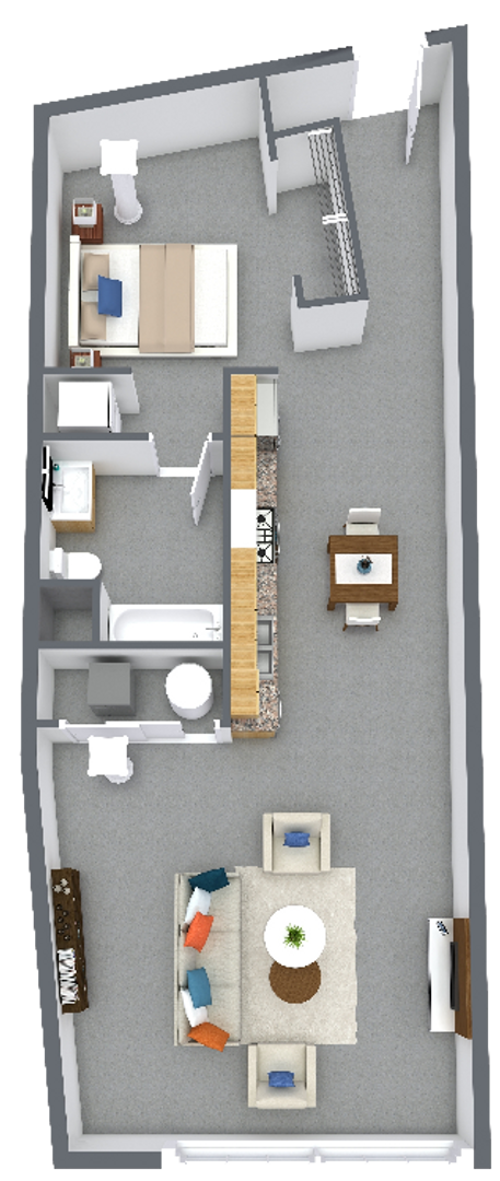 1 bed, 1 bath, 848 sqft, $1,370, Unit 219