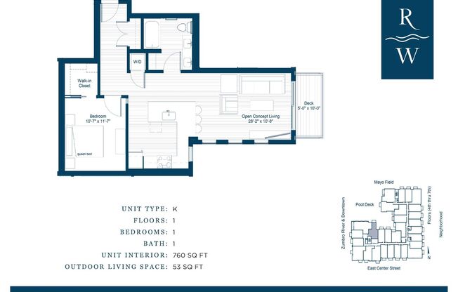 1 bed, 1 bath, 760 sqft, $2,445, Unit 501