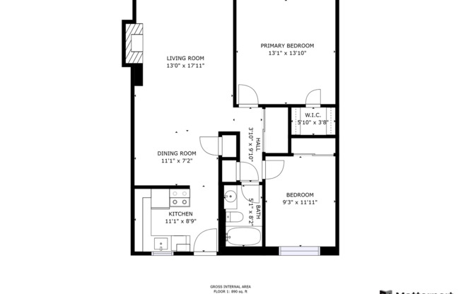 2 beds, 1 bath, 900 sqft, $1,395, Unit A7
