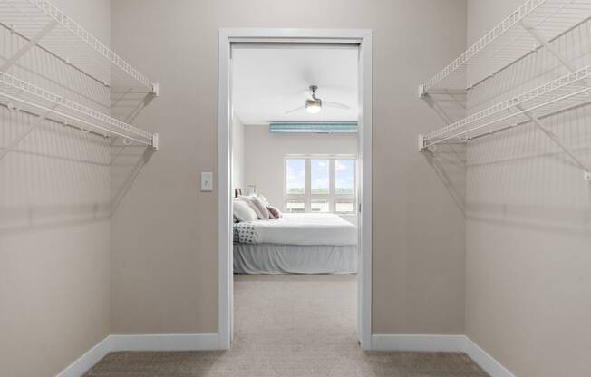 Walk-In Closet With Built-In Shelving