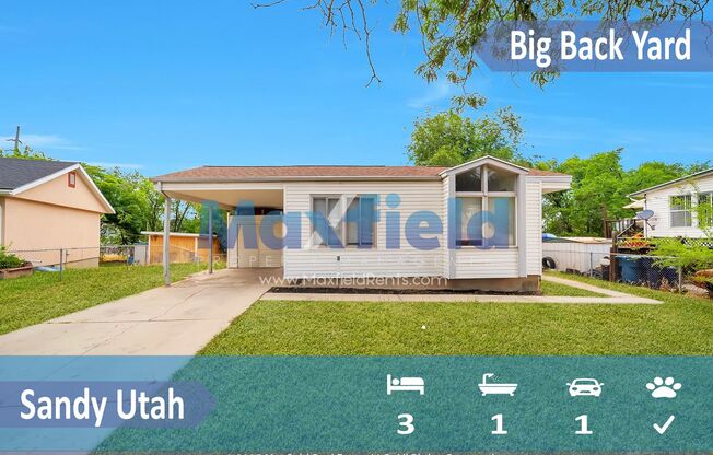 Sandy - 3BD - 1 BTH 1 Carport - Salt Lake County