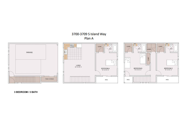 3 beds, 3 baths, $4,595, Unit 3700