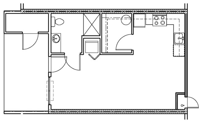 Studio, 1 bath, 450 sqft, $1,400