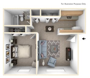 1 bed, 1 bath, 547 sqft, $1,157