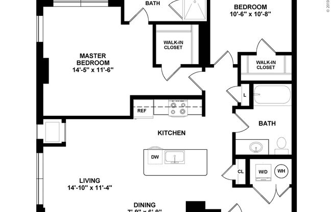 2 beds, 2 baths, 1,101 sqft, $3,795, Unit 207