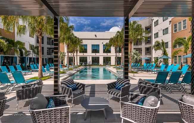 Covered Veranda at Lyra Luxury Apartments Near Downtown Sarasota, FL