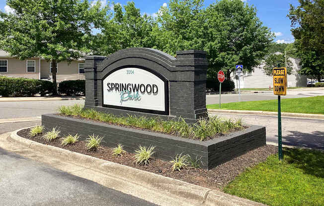 Springwood sign in front of a building.