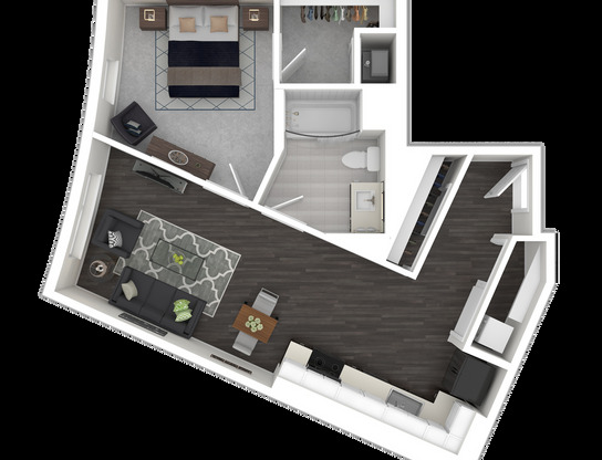 1 bed, 1 bath, 704 sqft, $2,599