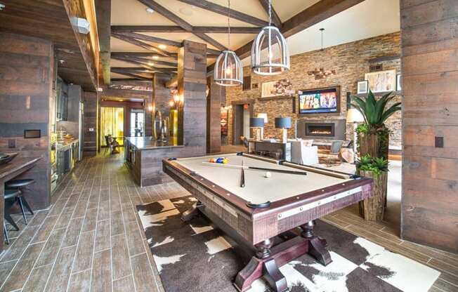 Billiards Table In Game Room at Aviator West 7th, Fort Worth