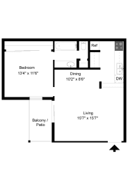 1 bed, 1 bath, 651 sqft, $773