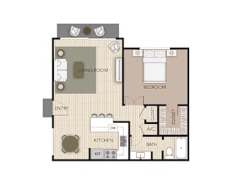 1 bed, 1 bath, 752 sqft, $2,130