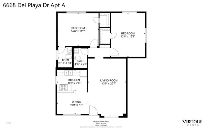 2 beds, 2 baths, 950 sqft, $4,870.8, Unit A