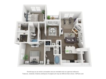 2 beds, 2 baths, 1,204 sqft, $1,814