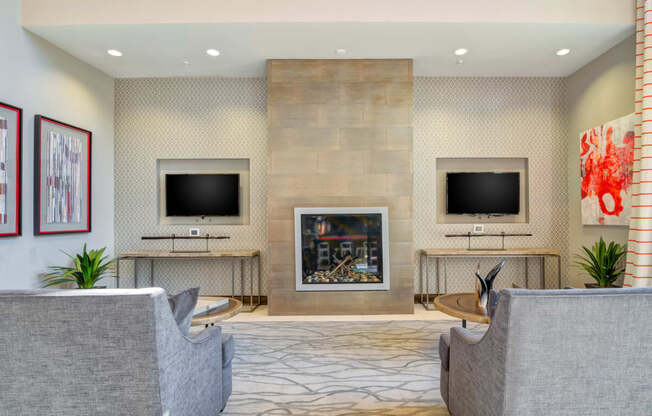 Carillon apartments in Nashville, TN photo of entertainment kitchen and lounge
