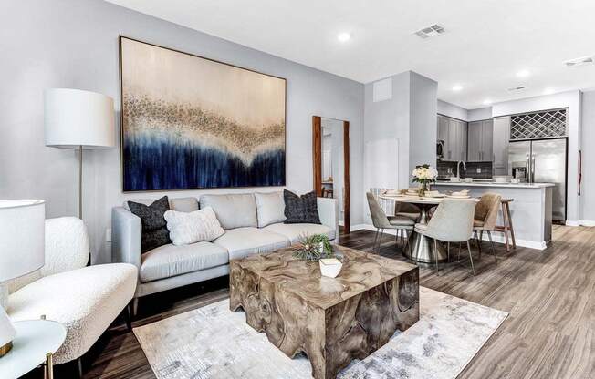 Living Room With Kitchen View at One500, New Jersey, 07666