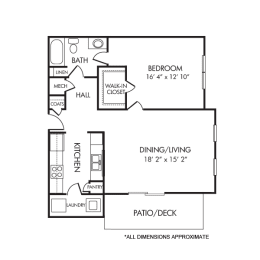 1 bed, 1 bath, 798 sqft, $1,610