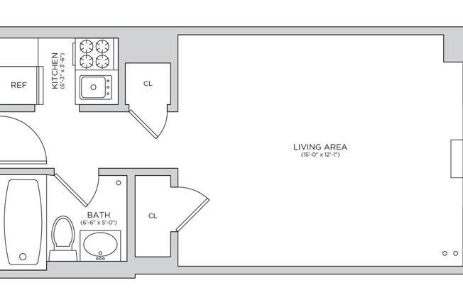 Studio, 1 bath, $3,400, Unit 1118