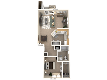 1 bed, 1 bath, 807 sqft, $1,191