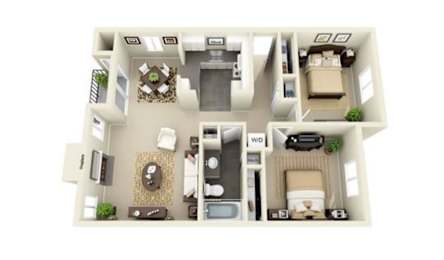 2 beds, 1 bath, 872 sqft, $1,795