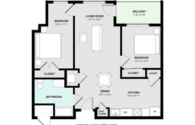 2 beds, 1 bath, 938 sqft, $1,875, Unit 6313