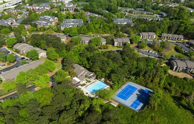 arial view of the property Wynnwood Vinings in Atlanta close to Truist Park