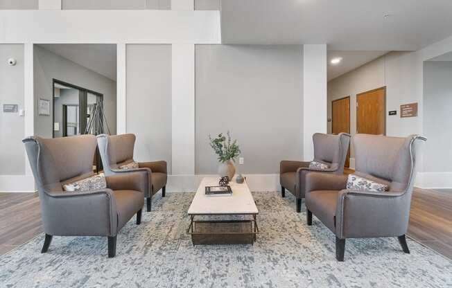 Contemporary Lobby Area at Harbor at Twin Lakes 55+ Apartments, Roseville, MN