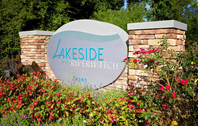 entry sign at Lakeside on Riverwatch, Georgia