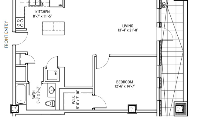 1 bed, 1 bath, 673 sqft, $3,736, Unit 3833-210
