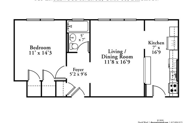 1 bed, 1 bath, 620 sqft, $2,200, Unit 33