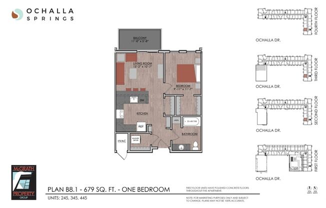 1 bed, 1 bath, 679 sqft, $1,690, Unit 345