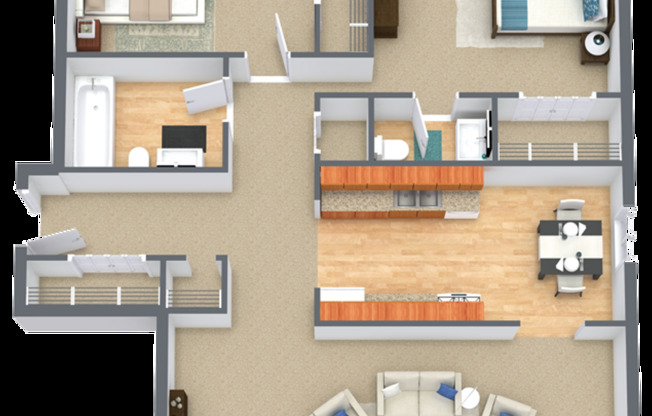 2 beds, 1.5 baths, 850 sqft, $995, Unit 8112-01