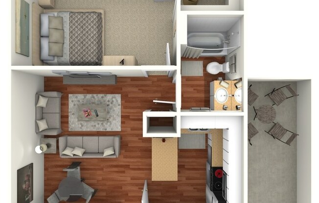 1 bed, 1 bath, 451 sqft, $2,230