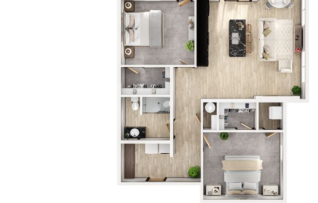 2 beds, 1 bath, 1,129 sqft, $1,525, Unit 1307