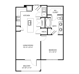 1 bed, 1 bath, 689 sqft, $1,135