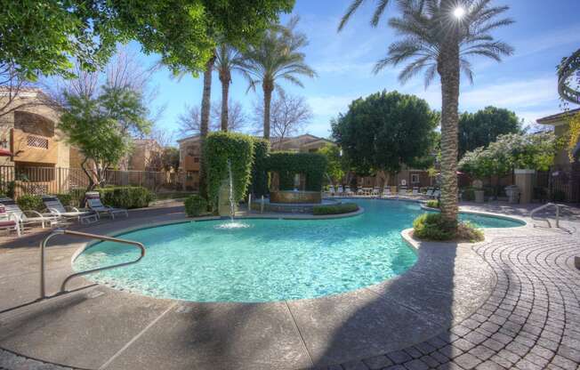 Pool and pool patio at La Borgata Apartments in Surprise AZ