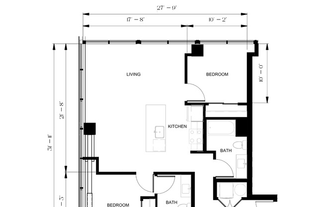 2 beds, 2 baths, 981 sqft, $3,795, Unit 202