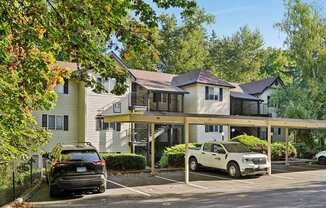 Apartment exterior with covered parking